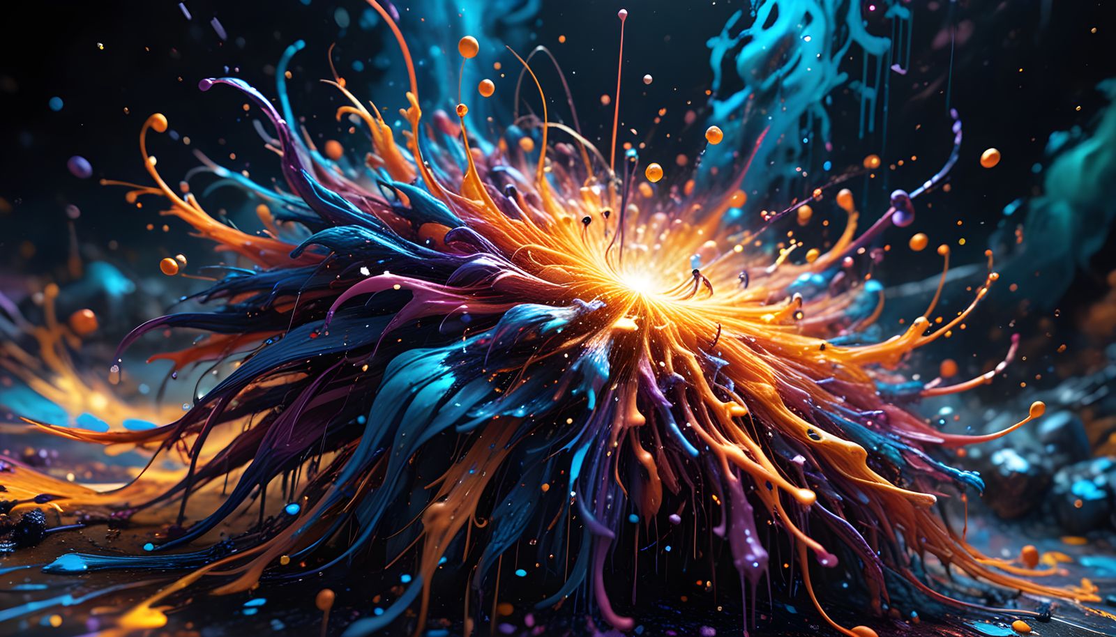 Surreal Liquid Metal Cosmos in High-Contrast Polychromatic S...