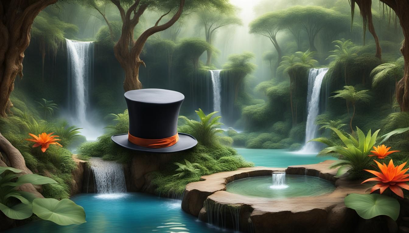 Oasis Within: Cracked Top Hat Reveals Lush Inner World