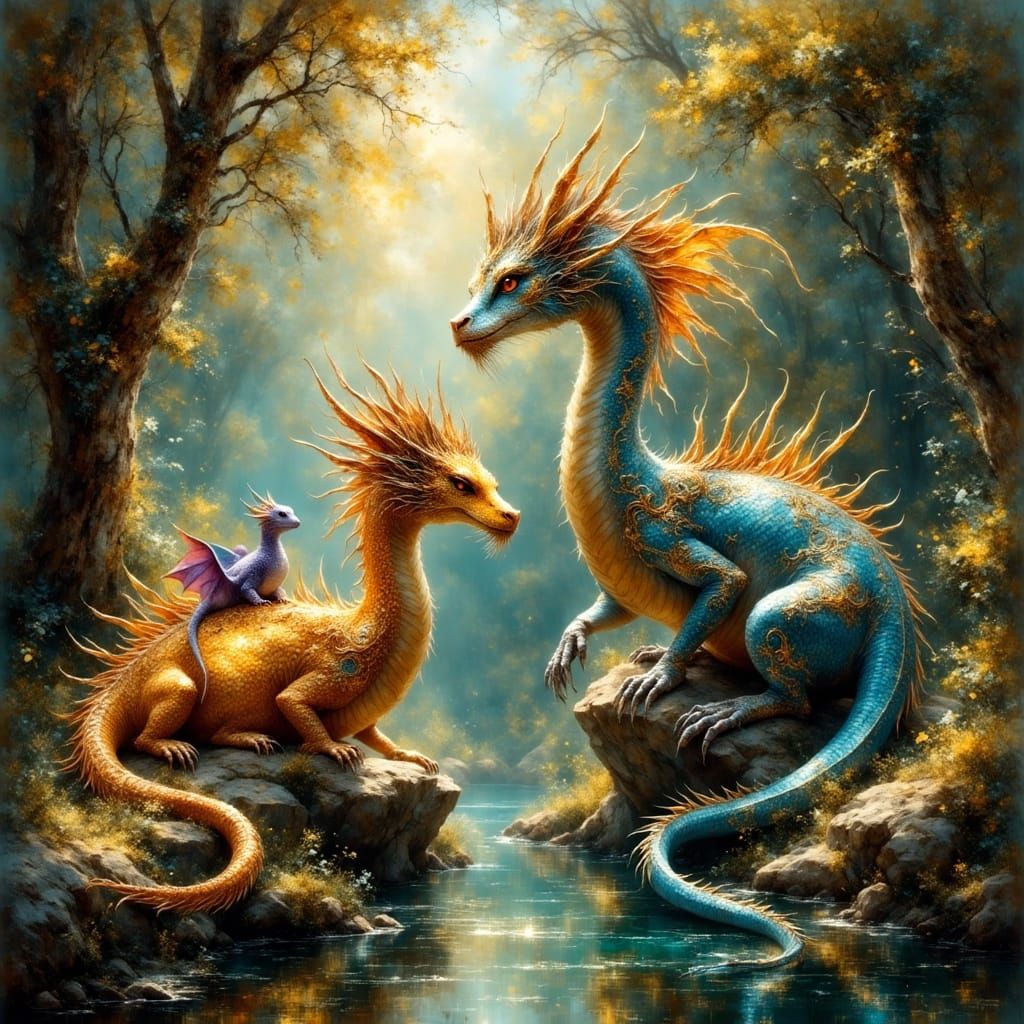 Majestic Dragons Reign in Enchanted Forest Glade