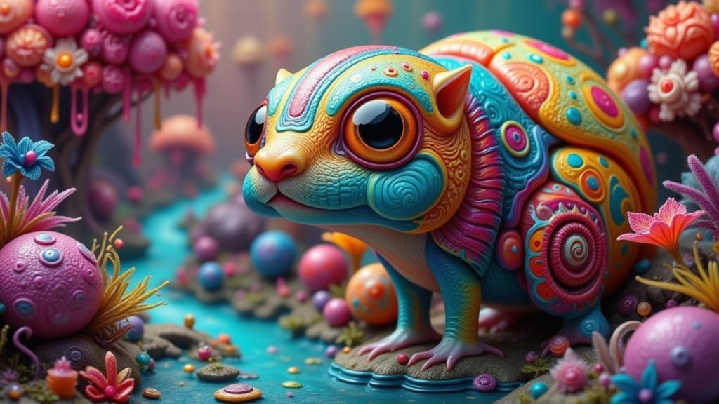 Fantasy Forest Scene with Hypercolored Details, Inspired by ...