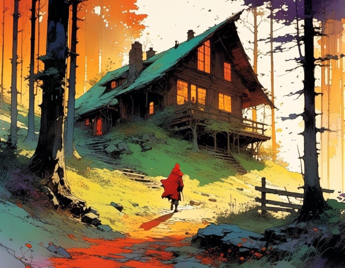 <lora:Elven Ink:1.0> cute chalet