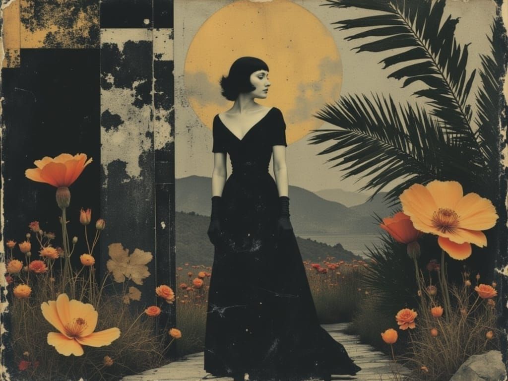 Tropical Art Deco Singer as Impasto Painting