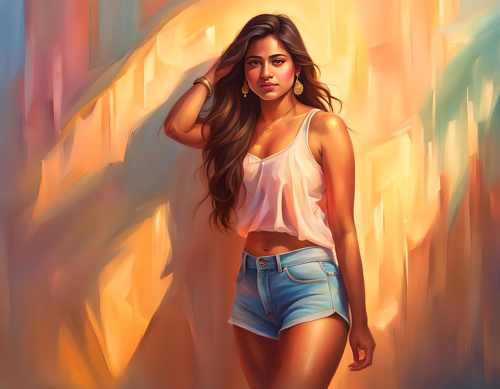 Curvy Indian Girl Portrait with Intricate Details