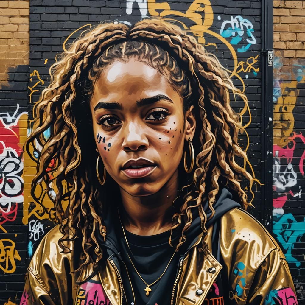 Street Art Portrait of Rapper in London