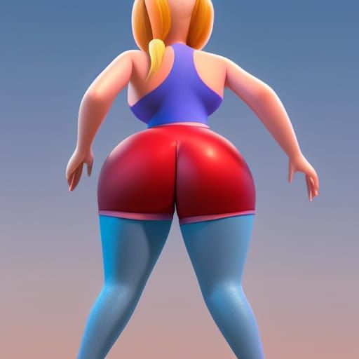 Pixar-Style Princess with Exaggerated Proportions