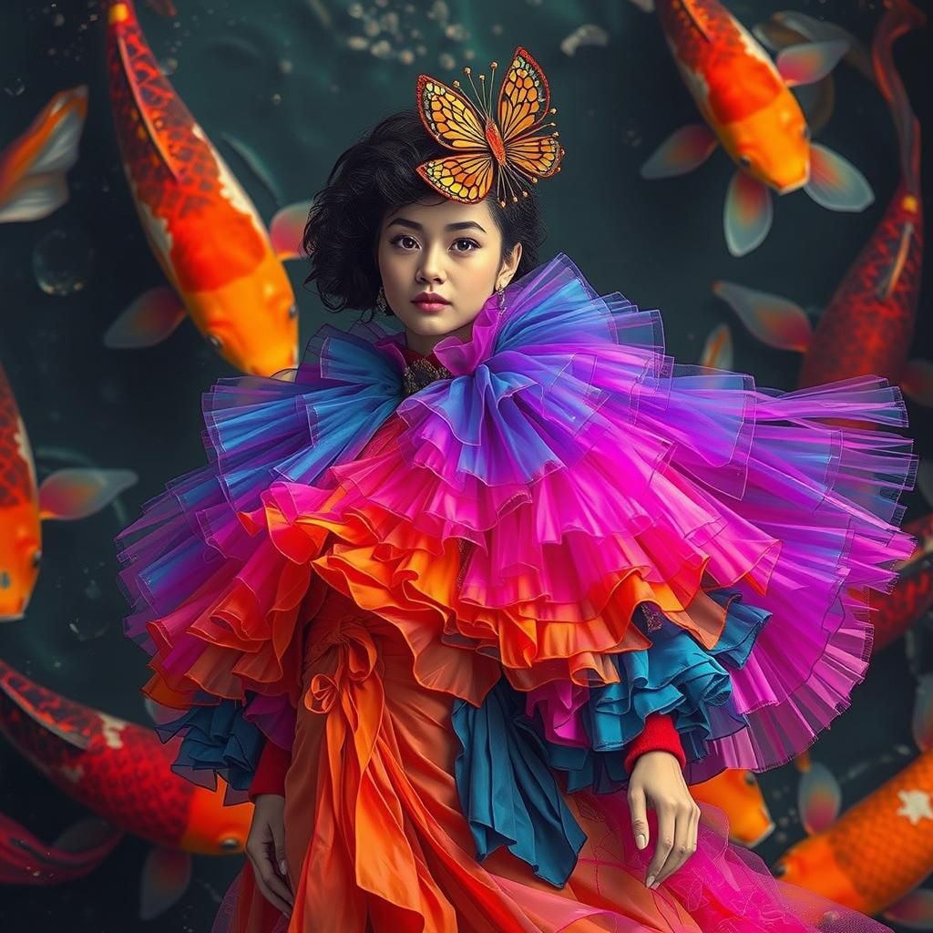 Koi Fish in Haute Couture Gown
