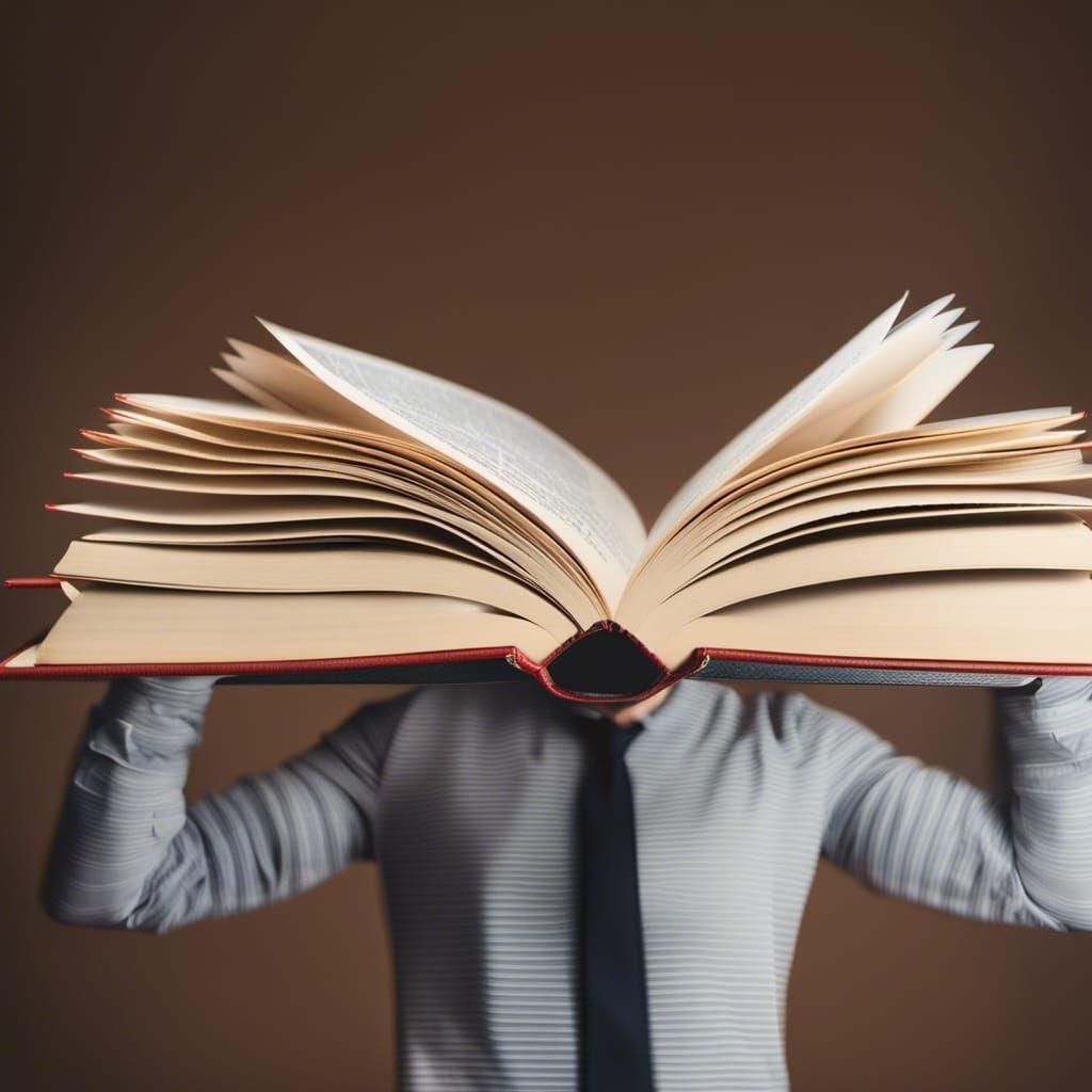 Photorealistic Man with Book Head