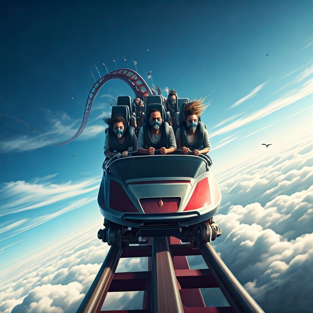 Stratospheric Roller Coaster Ride in Futuristic Style