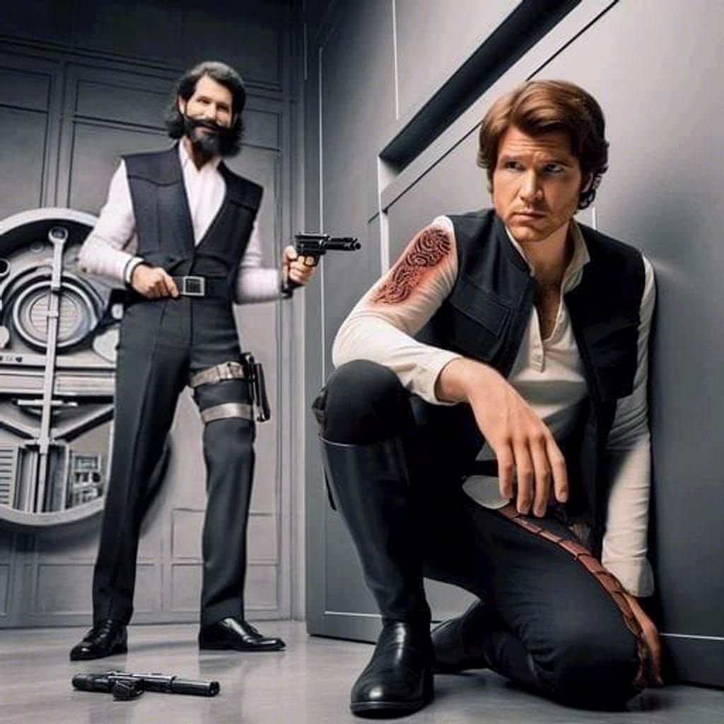 Futuristic Bank Vault Standoff with Han Solo