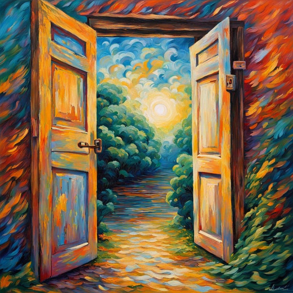 Neo-Impressionist Doorway to Infinity Oil Painting