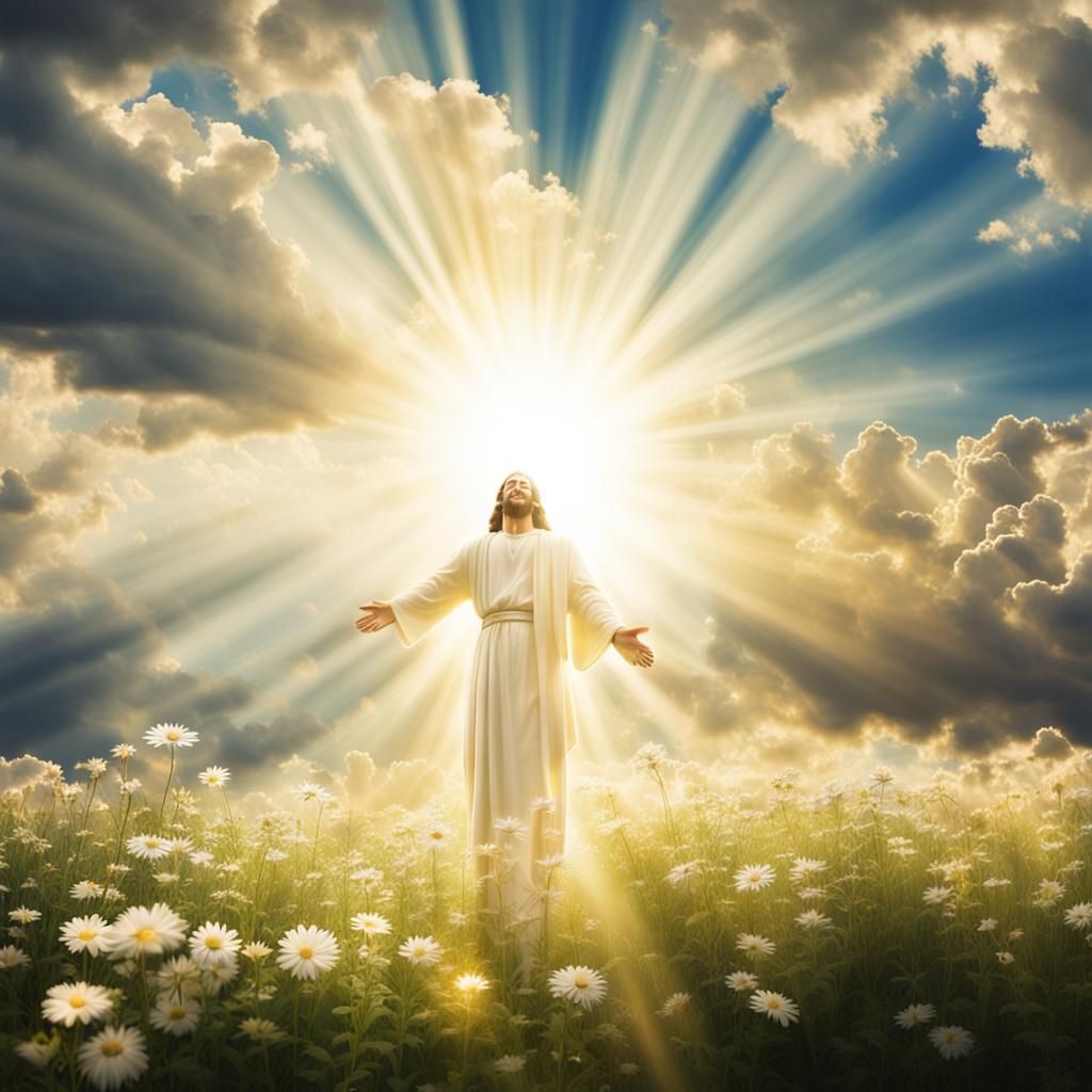 Jesus Christ Smiling in Heavenly Light