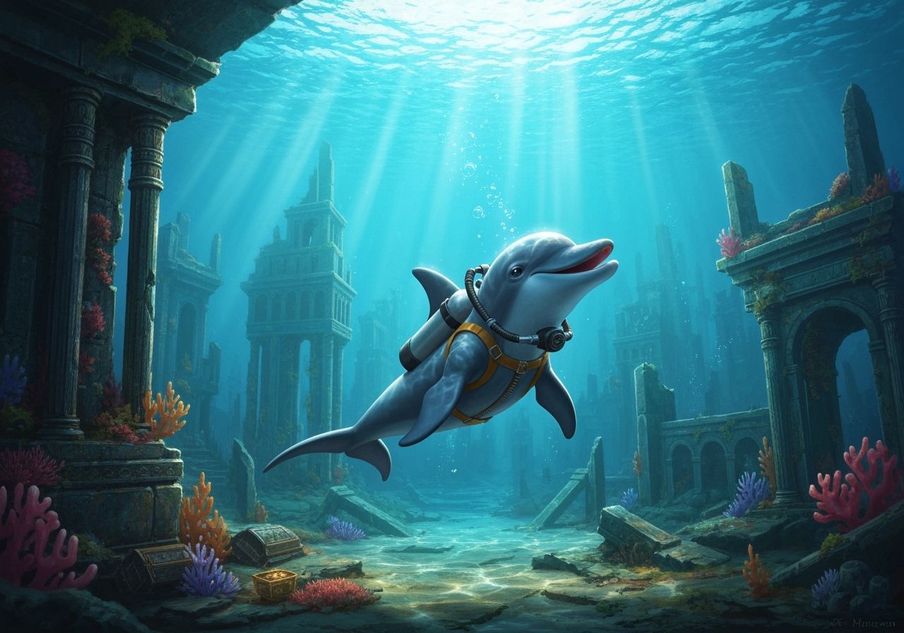 Dolphin Explorer Discovers Sunken City as Digital Painting
