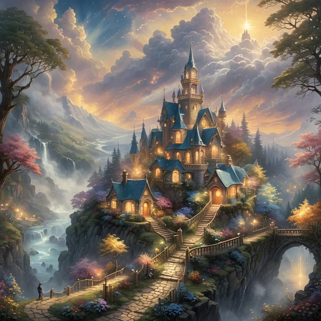 Ethereal Fantasy: Timelines Converge in Golden Light