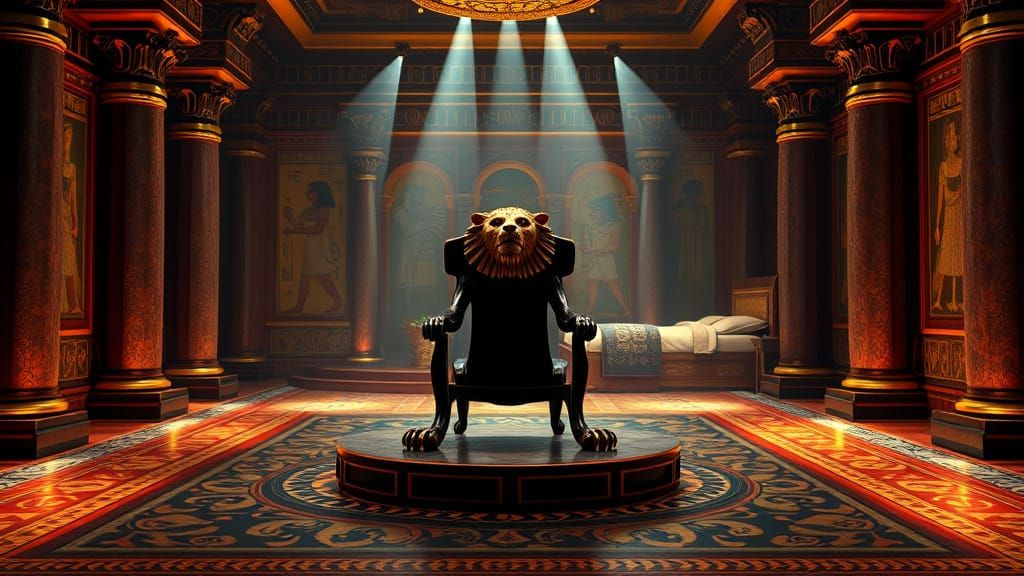 Ancient Egyptian Palace Interior in Opulent Style