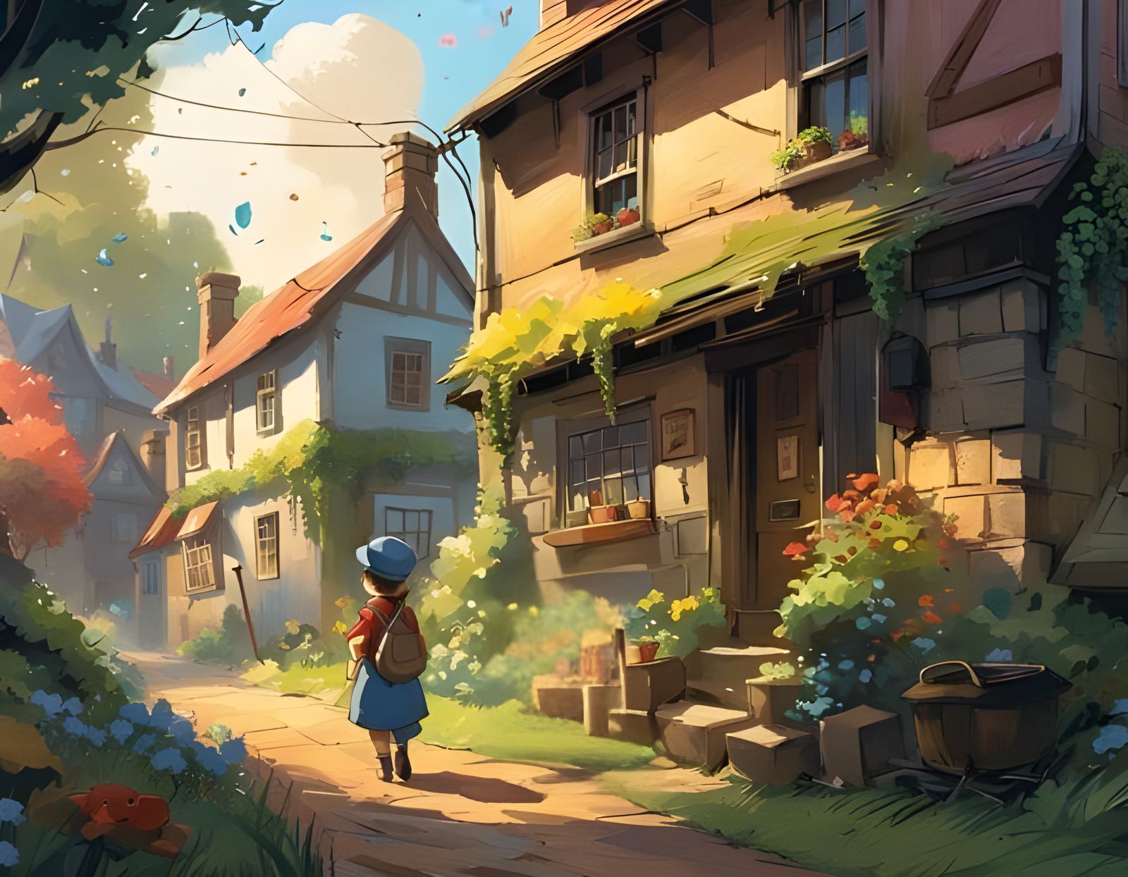 Cozy Pokémon Village: Book Cover Illustration