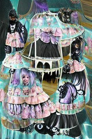 Pastel Goth Carousel Lolita Dress in Carnival Style