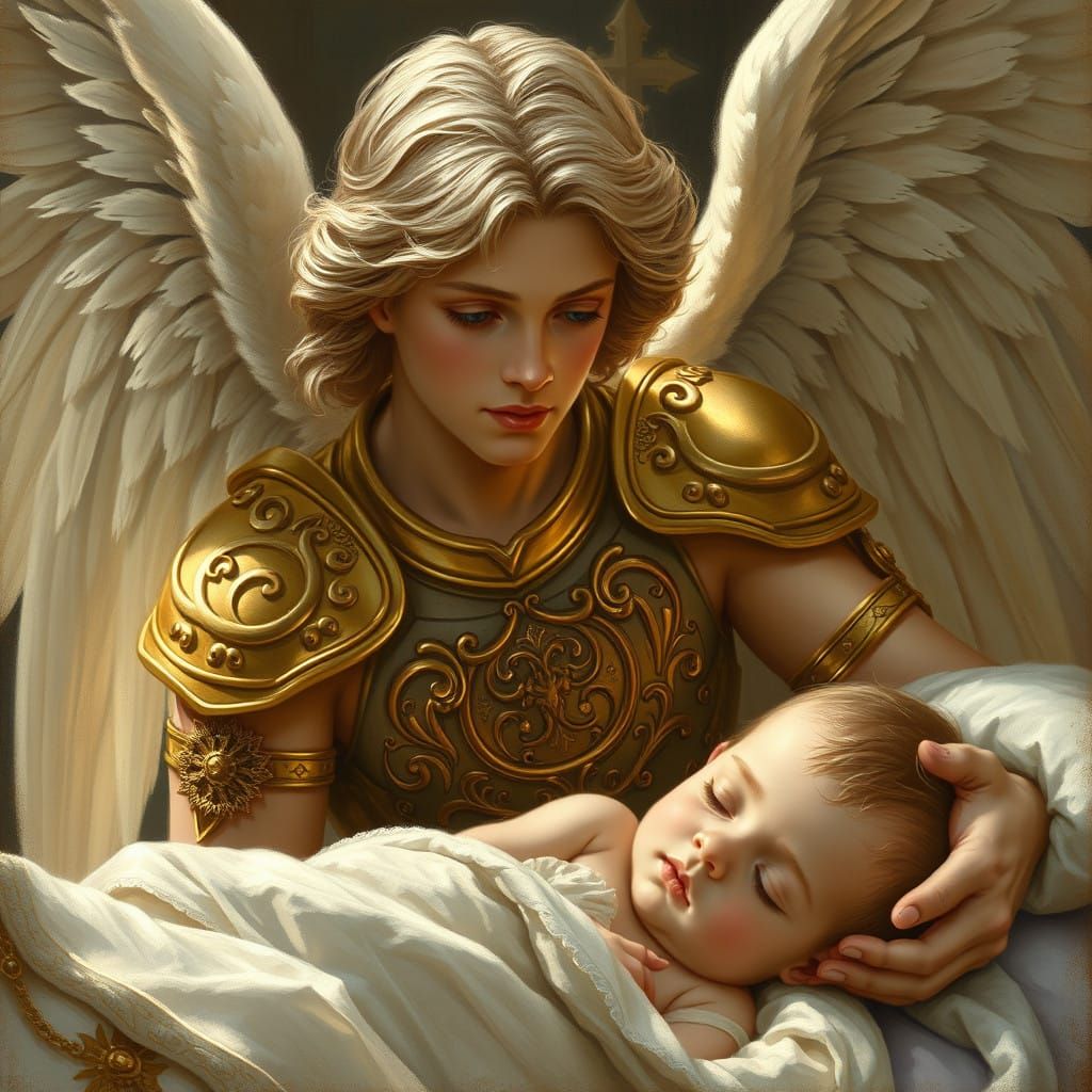 Divine Guardian in Golden Armor