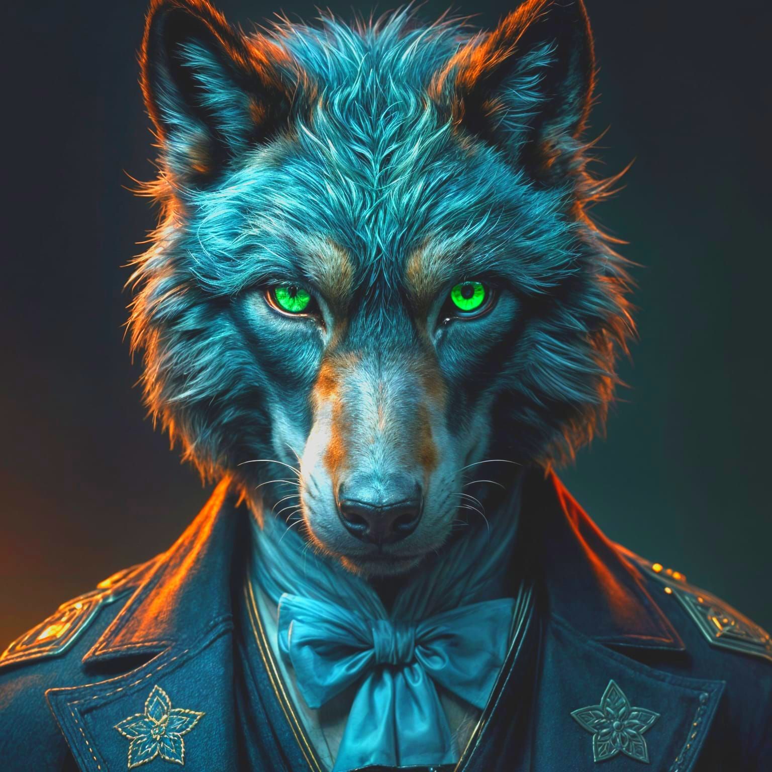 Regal Werewolf with Emerald Eyes