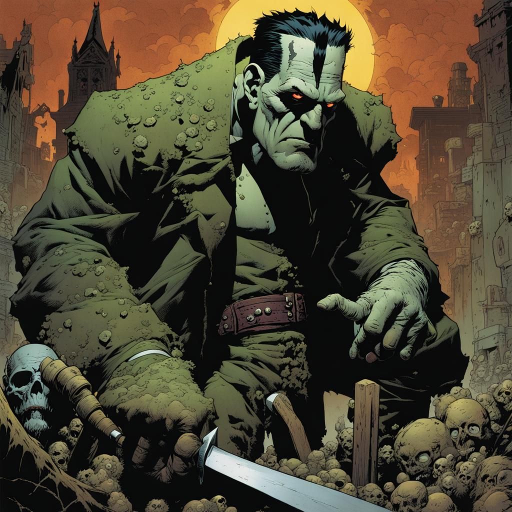 Frankenstein's Monster: Graphic Novel Illustration