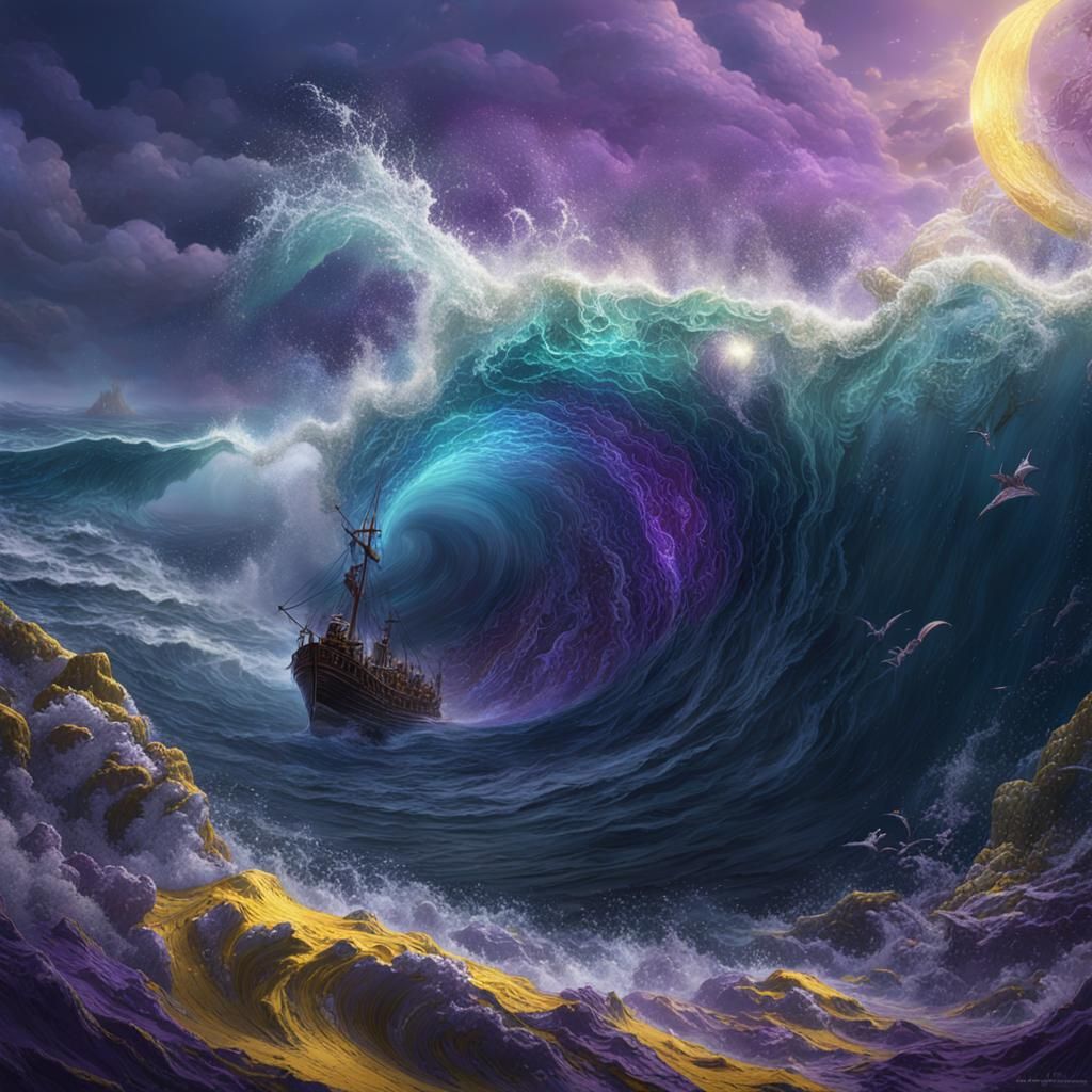 Ocean Vortex: Dark Fantasy Concept Art in 8K