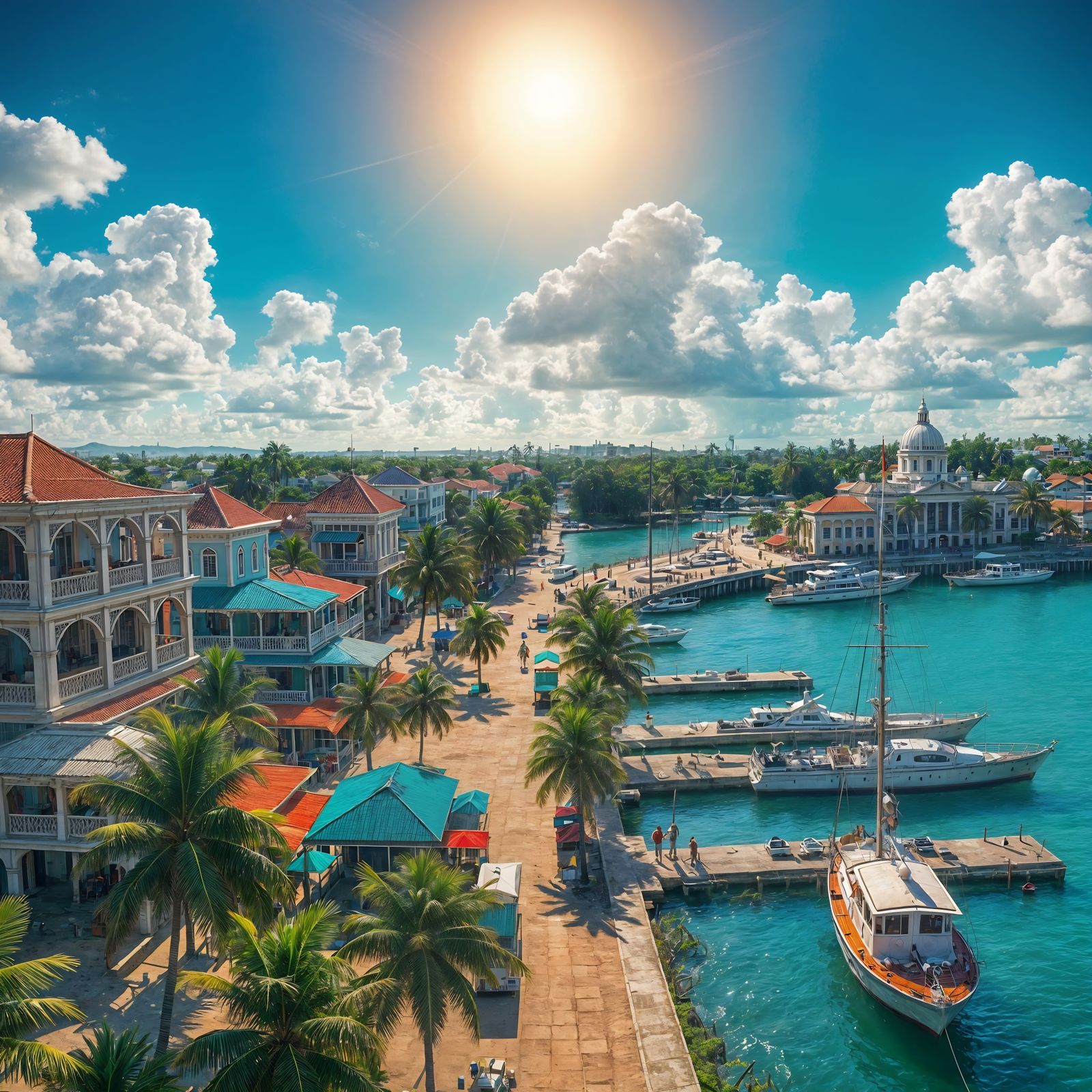 Paramaribo Waterfront: A Digital Matte Painting in 8k