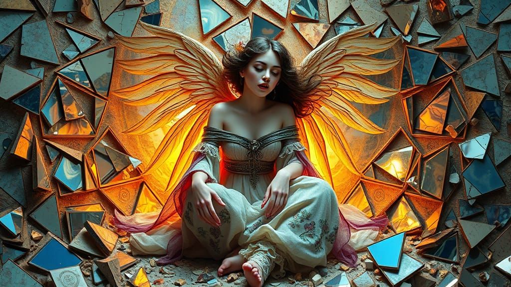 Angel Amidst Shattered Mirrors, Contemplating Memories in a ...