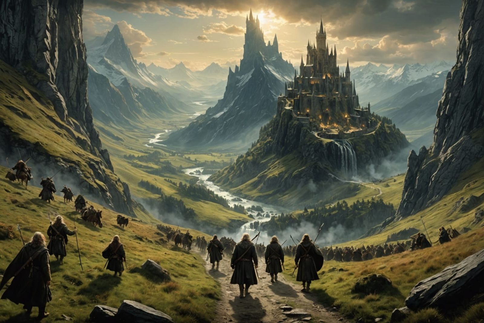 Epic Lord of the Rings Battle as Classic Oil Painting