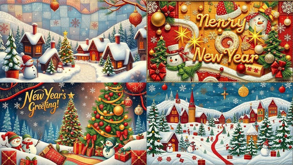 Whimsical Winter Wonderland in Festive Patchwork Style