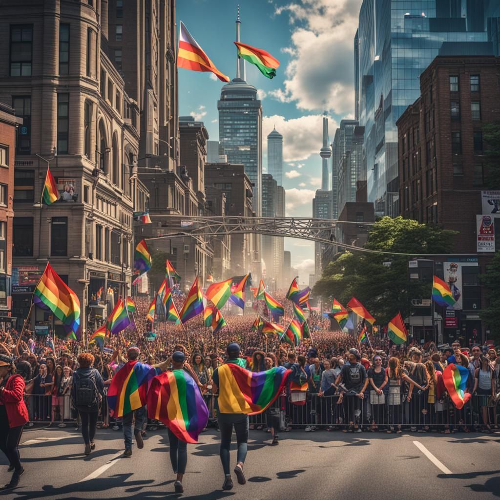 Pride Parade in Toronto: Epic Digital Painting