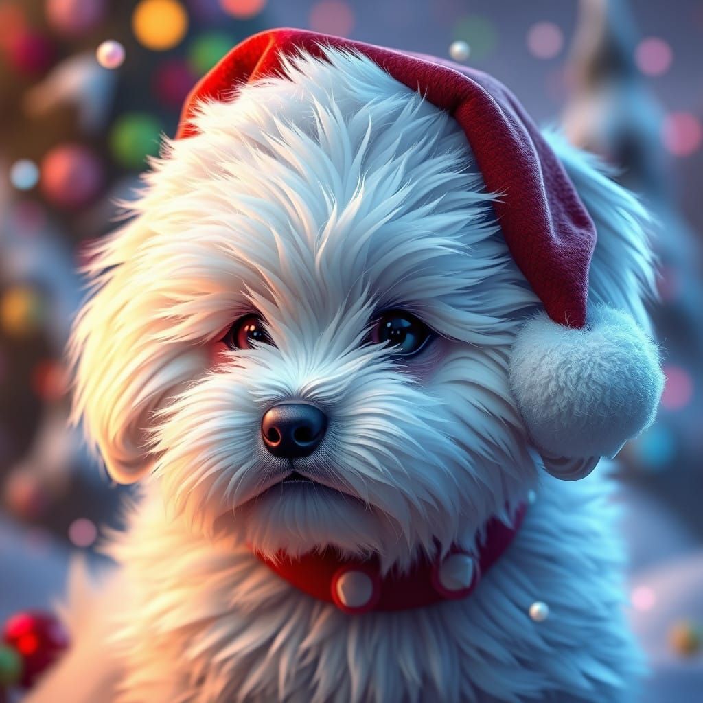 Majestic Santa-Pup in Vibrant Colors