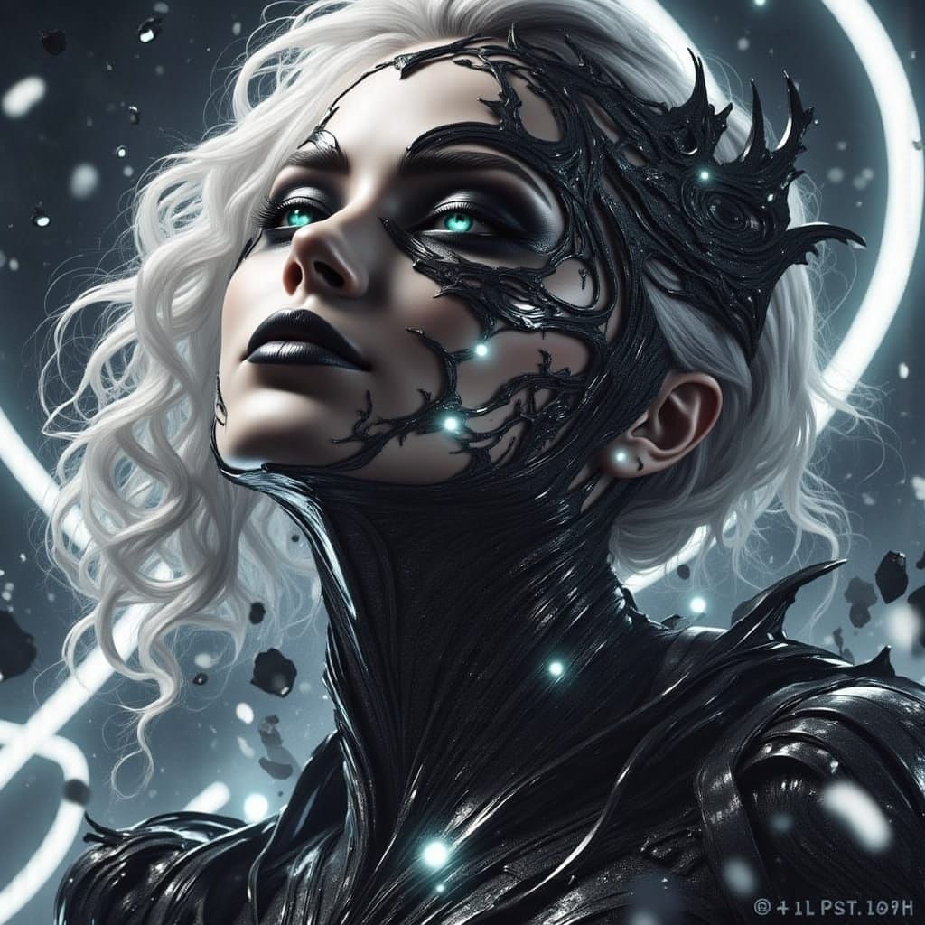 Enchanting Figure Basks in Electric Glow