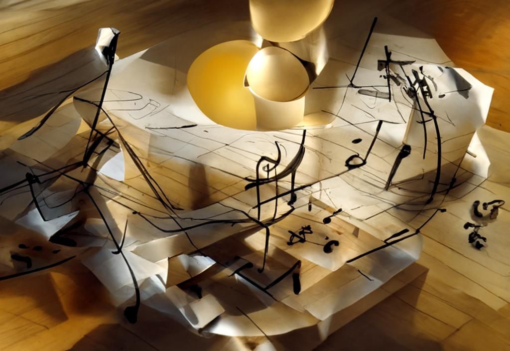 Complex 3D Diagram: Music, Anatomy, and Geometry