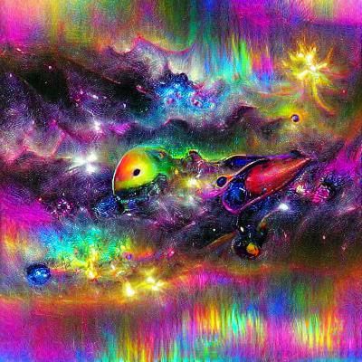 Abstract Shiny Colorful Space Nebula