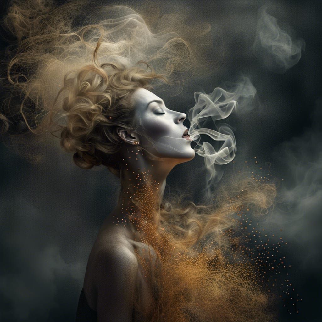 Abstract Smoke Woman in Klimt Style