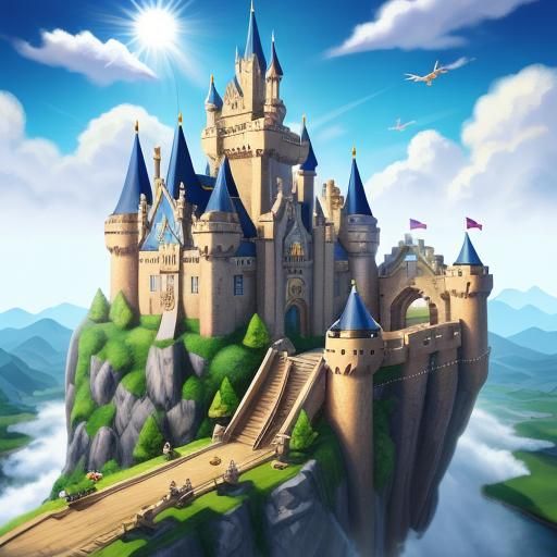 Dragon Over Castle Bridge in Heavenly Light