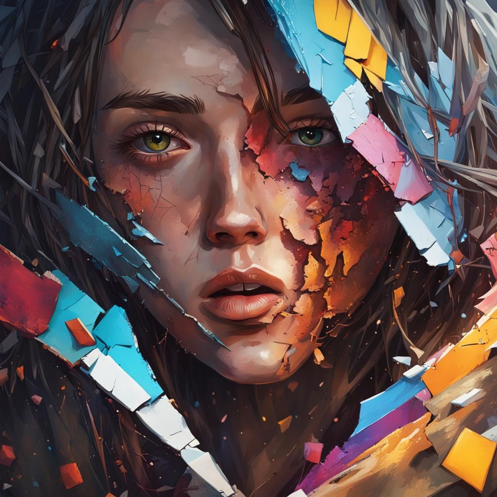 Hyperrealistic Broken Object in Splash Art Style