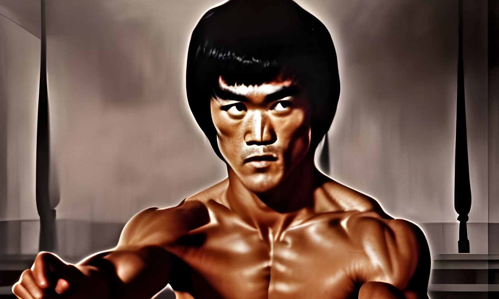 Bruce Lee Portrait in Hall of Mirrors