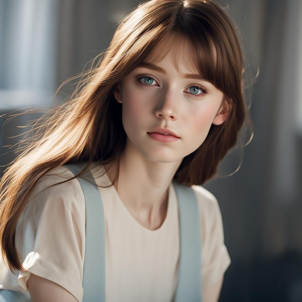 Portrait of a Young Woman with Blue Eyes