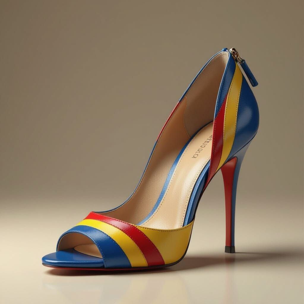 Elegant High-Heeled Shoe in Smooth Leather