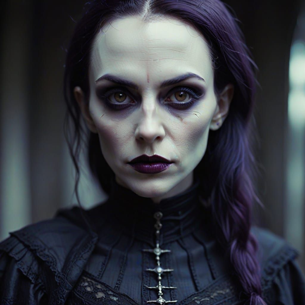 Eerie Gothic Portrait of a Nosferatu Woman