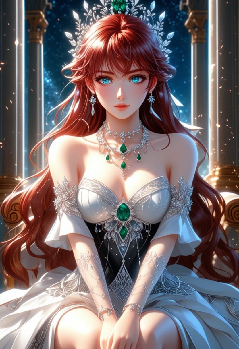 Anime Goddess in Elegant Regalia