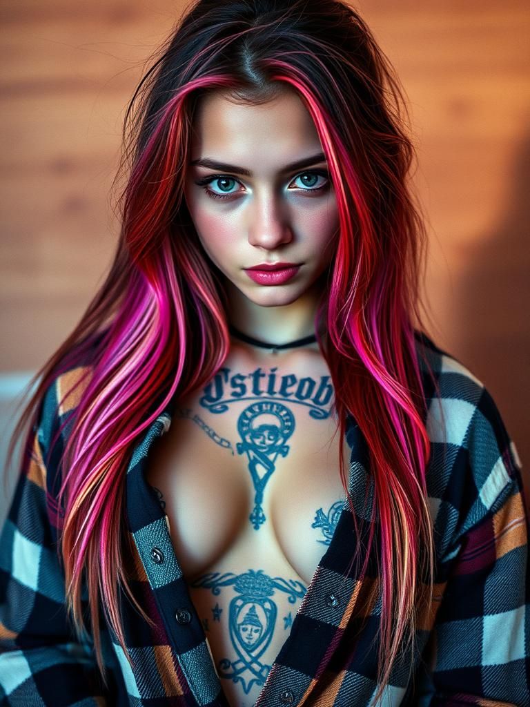 Tattooed Street Style Icon in Moody Lighting