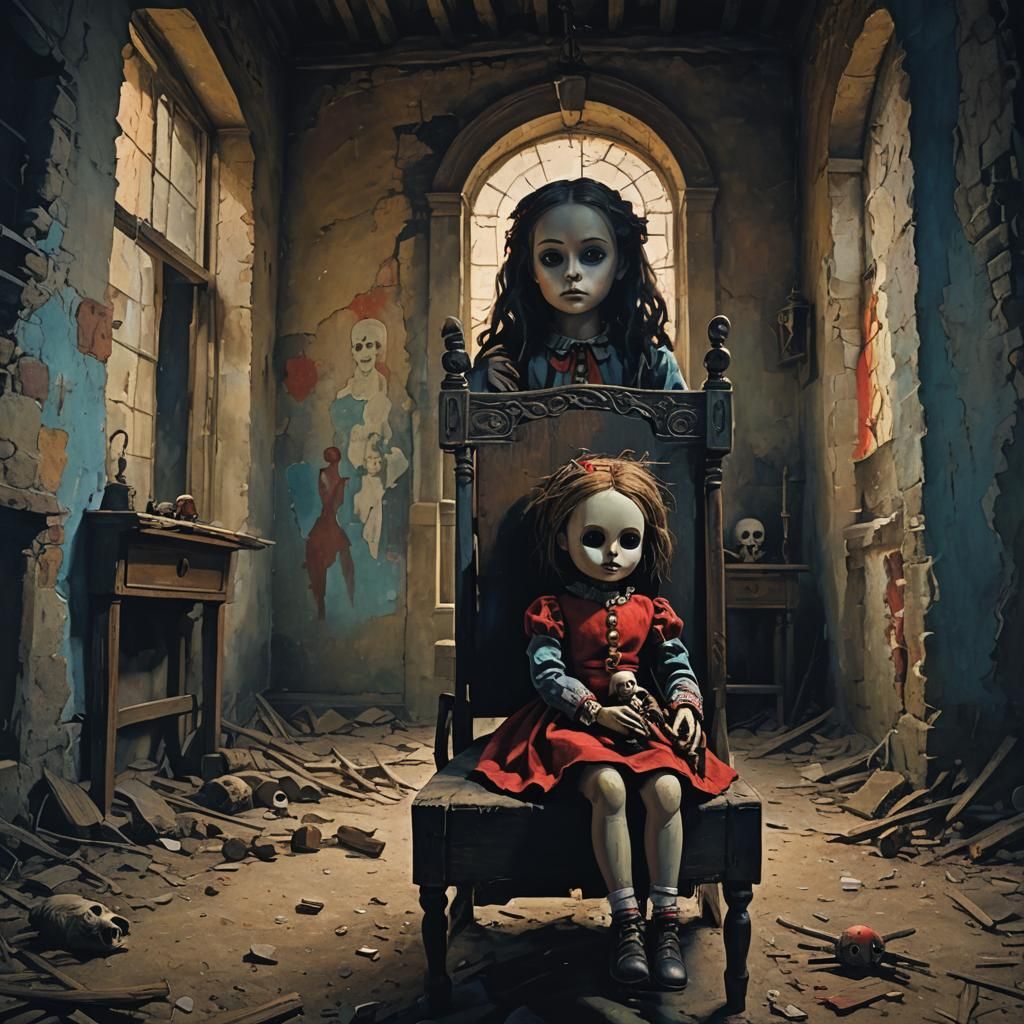 Eerie Voodoo Doll in Fauvist Style