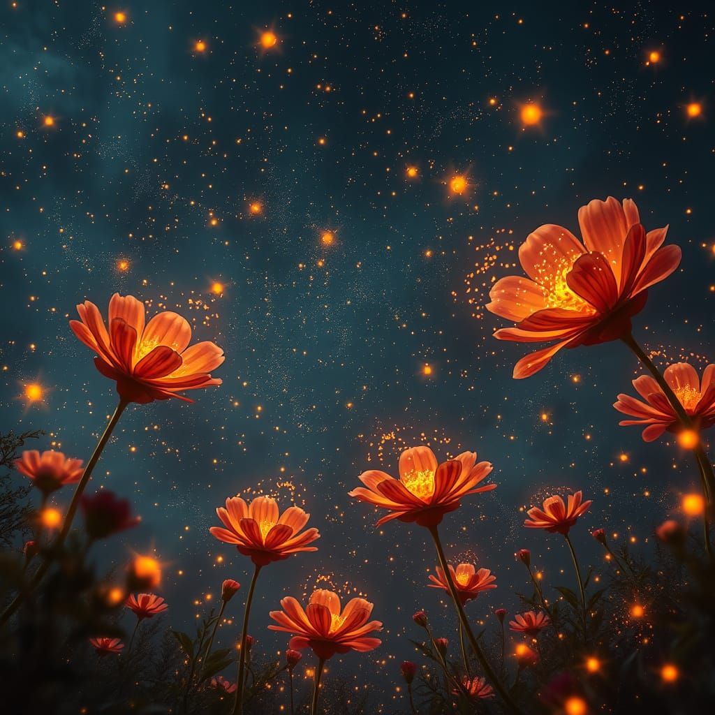 Stunning Night Sky Blooms in Epic Digital Art