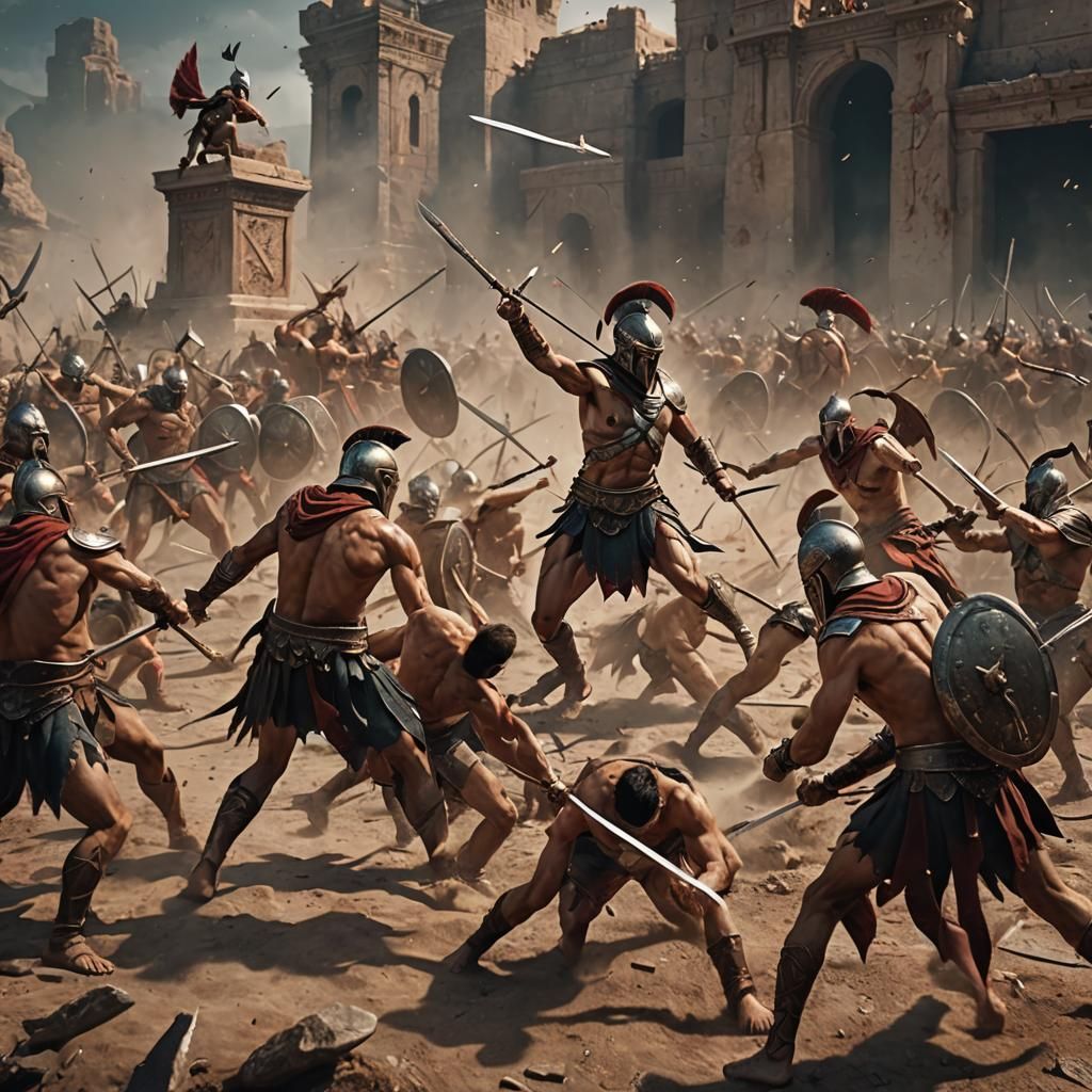 Epic Spartan Battle: Detailed Matte Painting