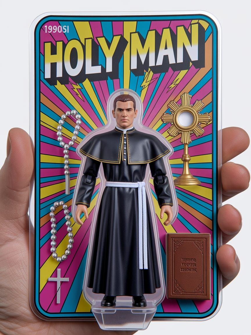 Heroic Catholic Priest Action Figure in Retro Blister Packag...