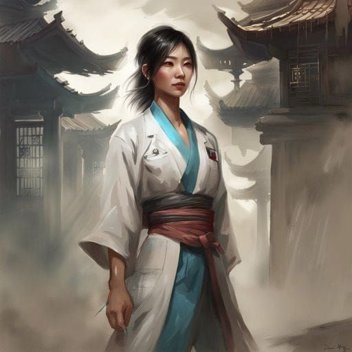 Asian Doctor Portrait in Sensual Style