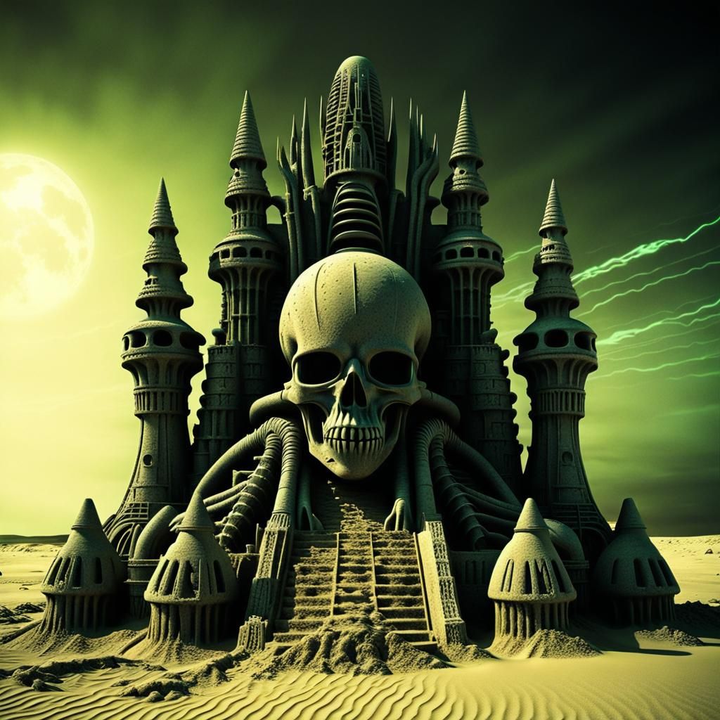 Radioactive Sandcastle in Giger Style