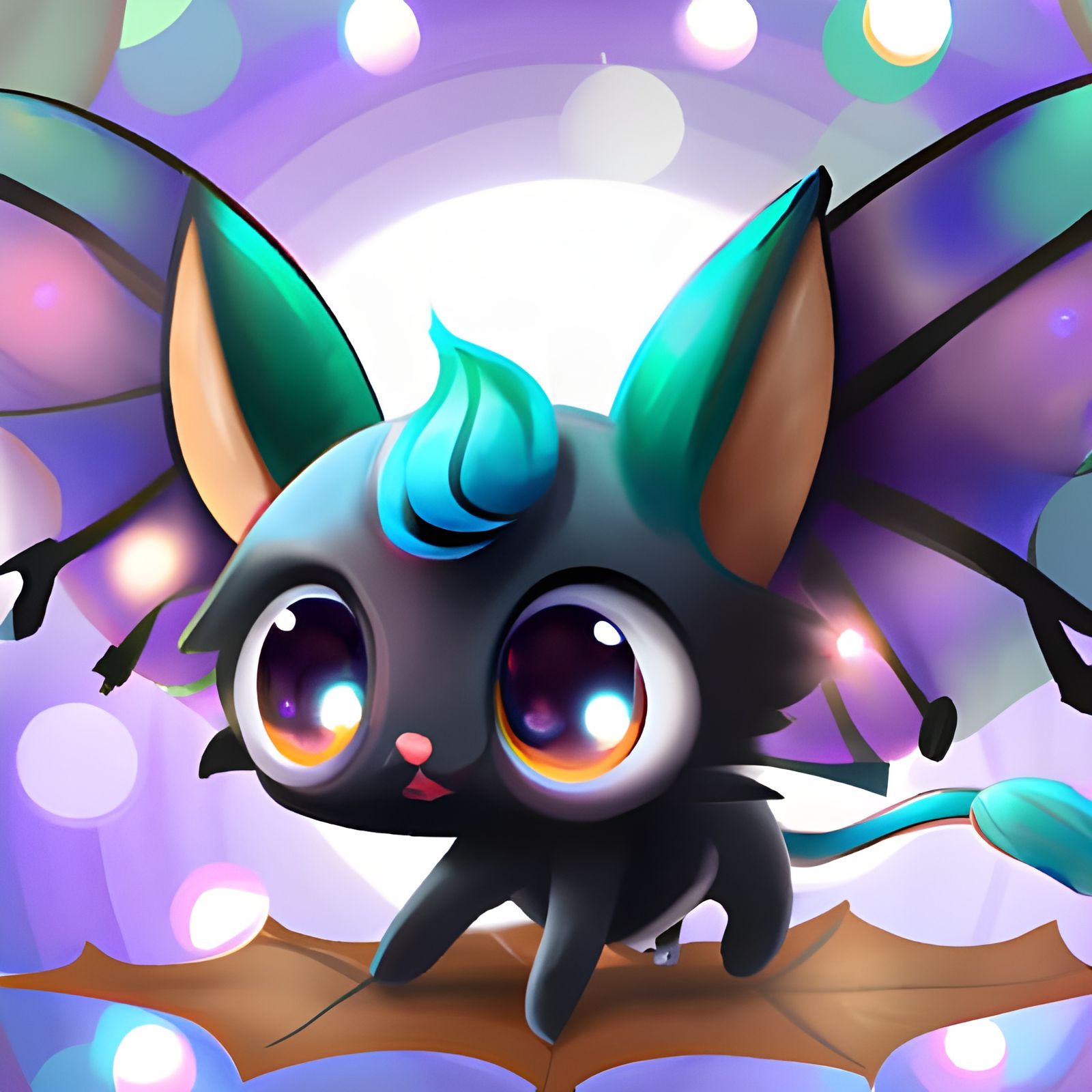 Adorable Chibi Lunala Bat: A Digital Illustration