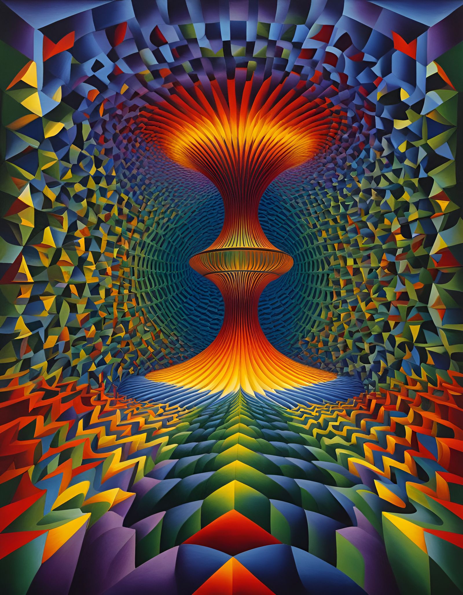 Surreal Optical Illusion in Multicolored Hues
